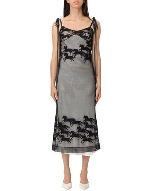 Pinko Elegantes Schwarzes Midi-Kleid