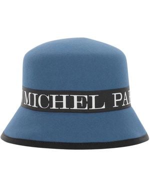 Maison Michel Denimblauer kaninchenfilz cloche hut