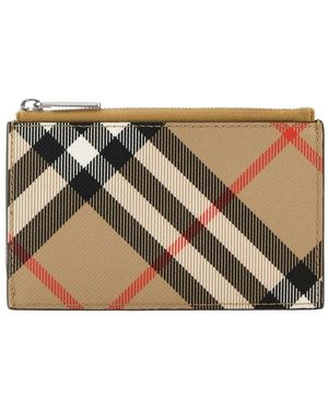 Burberry Accessoires ,Veelkleurig ,Katoen Portemonnee Met Ruitjesprint - Metallic