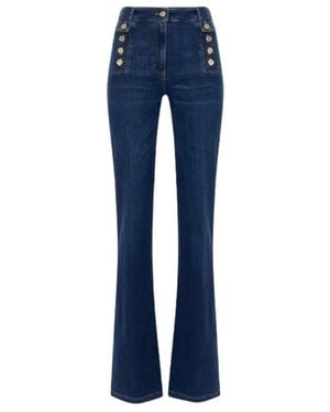 デニム・ジーパン Elisabetta Franchi Oltremare Laminated Baggy Jeans Elisabetta Franchi Oltremare Laminated Baggy Jeans | ShopSimon