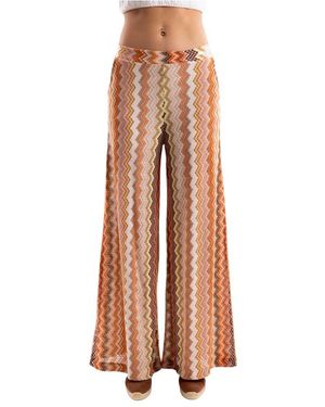 PHO® Firenze Broeken ,Veelkleurig ,Katoen Wide Broeken - Bruin