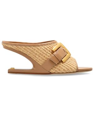 Balmain Anthem Wedge Sandalen - Naturel