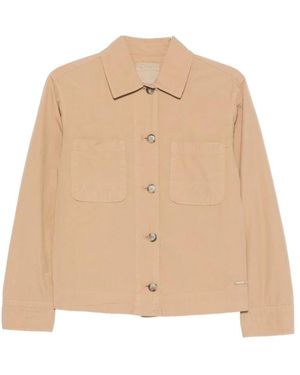 Woolrich Jassen ,Wol Shirt-Jas Met Knoopsluiting - Naturel