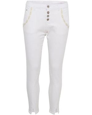 Cream Skinny Fit Jeans - White