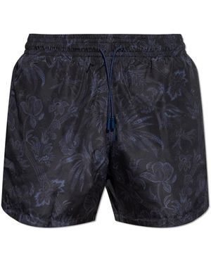 Etro Badmode ,Zwart ,Polyester Zomer Paisley Zwemshorts - Blauw