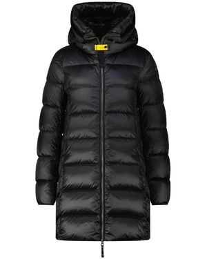 Parajumpers Giacca lunga in piuma marion con cappuccio - Nero