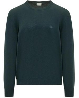Etro Truien & Vesten ,Groen ,Wol Trui Met Geborduurd Logo