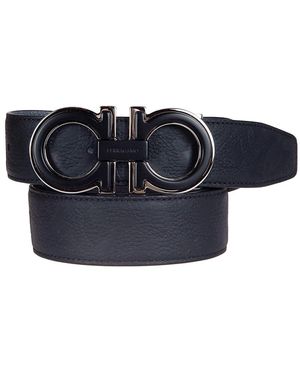 Ferragamo Omkeerbare En Verstelbare Gancini Riem - Zwart