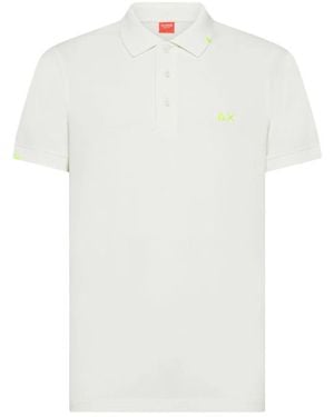 Sun 68 Tops ,Wit ,Katoen Polo Met Contrasterende Details