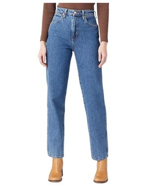 Wrangler Jeans ,Blauw ,Denim Mom Straight Jeans