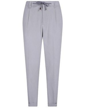 Barba Napoli Broeken ,Linnen Roma Chino Broek - Grijs
