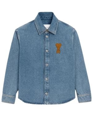 Ami Paris Denim Shirts - Blue