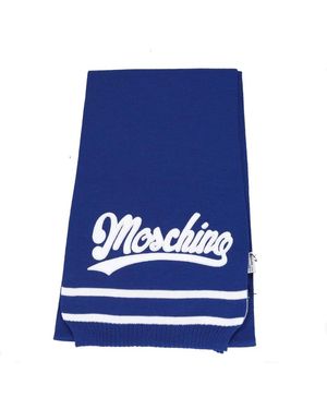 Moschino Sjaal Van Wol En Acryl - Blauw