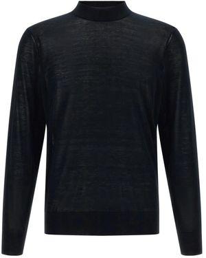 Brunello Cucinelli Zijde-Katoen Trui Met Hoge Hals - Blauw