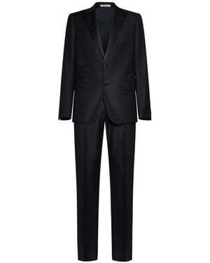 Valentino Single Breasted Suits - Black