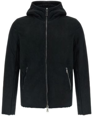 Giorgio Brato Jassen ,Zwart ,Leer Hoodie