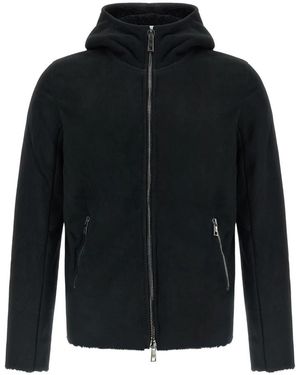 Giorgio Brato Jassen ,Zwart ,Leer Hoodie