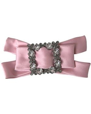 Dolce & Gabbana Roze Kristal Haarspeld Broche
