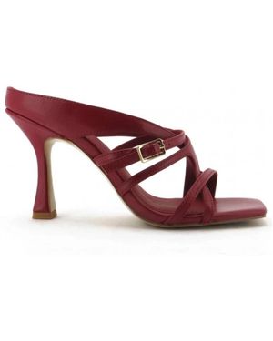 Elvio Zanon Heeled Mules - Red