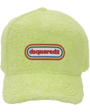 DSquared² Accessoires ,Groen ,Katoen Logo Patch Katoenen Baseball Cap