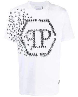Philipp Plein Witte Casual Korte Mouw T-Shirt