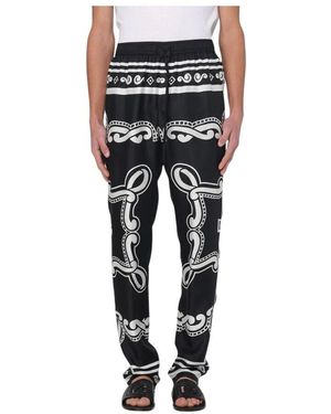 Dolce & Gabbana Bandana Print Seidenhose - Schwarz