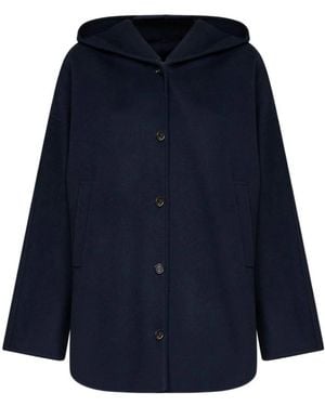 Max Mara Smmanita Mantel Met Capuchon - Blauw
