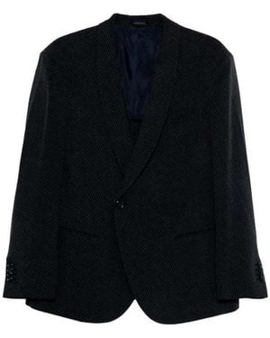 Giorgio Armani Pinstripe-Sakko Mit Einem Knopf - Schwarz