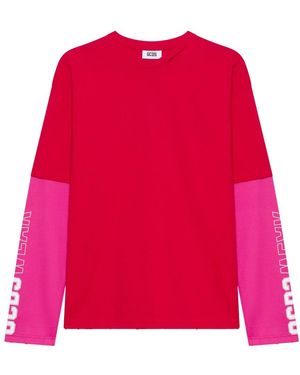Gcds Long Sleeve T-Shirts - Pink