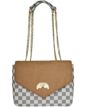 Sprayground Embossed Cream Check Handbag - Weiß