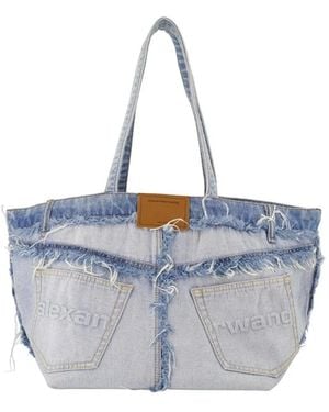 Alexander Wang Punch Denim Large Tote - Blau