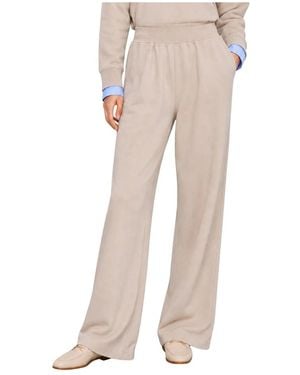 Kocca Broeken ,Wijde Broek Met Hoge Elastische Taille En Zakken - Naturel