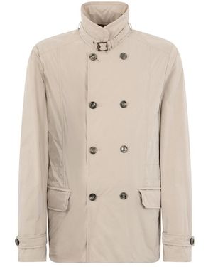 Moorer Double-Breasted Coats - Natural