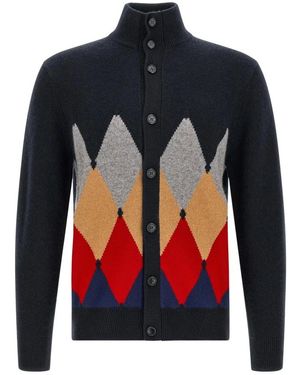 Ballantyne Klassischer Diamond Cardigan - Blau