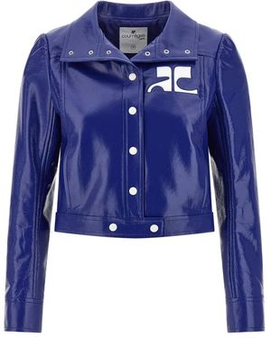 Courreges Reedition Vinyl Jacket - Blauw
