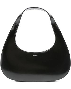 Coperni Tassen ,Zwart ,Zwarte Leren Top Handvat Tas