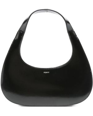 Coperni Tassen ,Zwart ,Zwarte Leren Top Handvat Tas