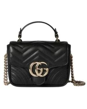 Gucci Gg Marmont Mini Top Handle Bag - Zwart