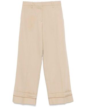 Samsøe & Samsøe Weiße Hose Mit Beigen Details - Natur