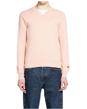 COMME DES GARÇONS PLAY V-Neck Knitwear - Blue