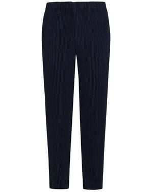 Issey Miyake Straight Trousers - Blue
