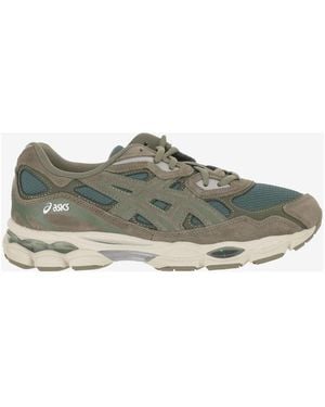 Asics Grüne Leder- Und Mesh-Sneakers