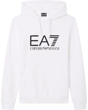 EA7 Hoodies & Sweatvesten ,Wit ,Zip-Up Hoodie