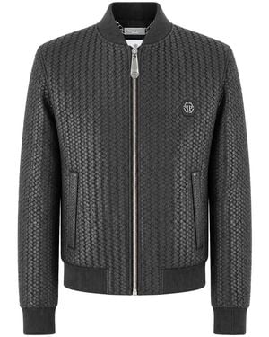 Philipp Plein Leather Jackets - Negro