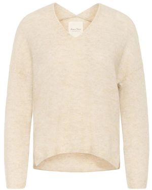 Part Two Französisch Eiche Melange Strickpullover - Weiß