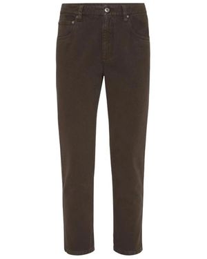 Brunello Cucinelli Slim-Fit Jeans - Marrón