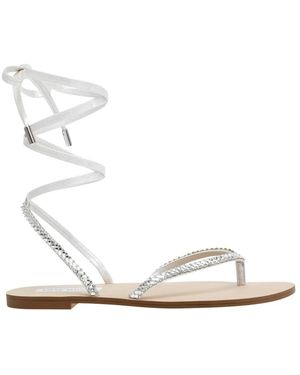 Steve Madden Denzelle Strass-Flachsandale - Weiß