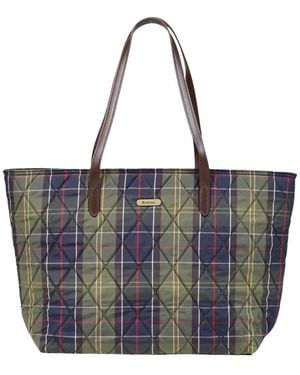 Barbour Wetherham Quilted Tartan Medium Bag - Blauw