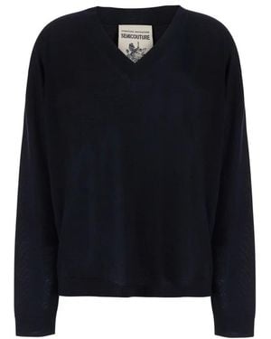 Semicouture V-Neck Knitwear - Noir