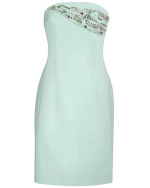 Genny Cady Bustier Jurk Met Geborduurde Halslijn - Groen